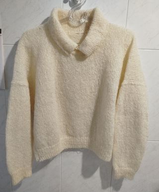 Jersey vintage beige de punto