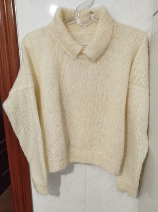Jersey vintage beige de punto