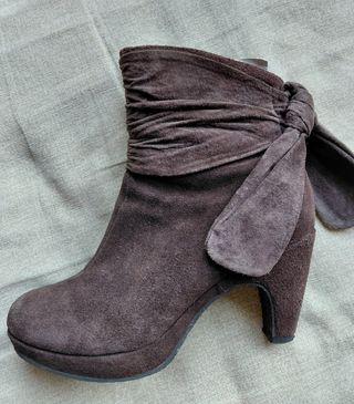 Stivaletti donna marrone scamosciato