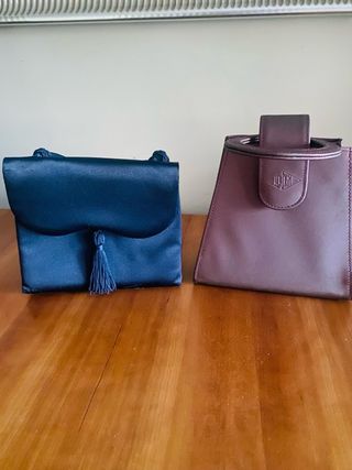 Bolsos de fiesta azul y morado
