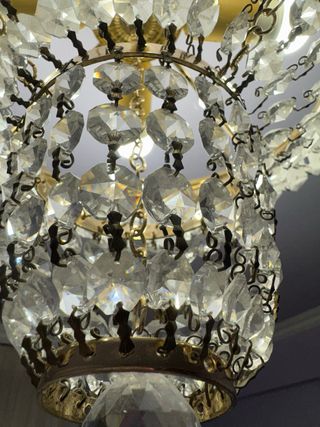 Lámpara de techo de lágrimas de cristal