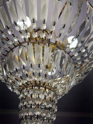 Lámpara de techo de lágrimas de cristal
