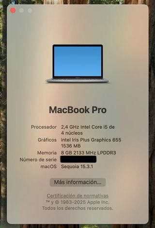 MacBook Pro 13" 256 GB 2019