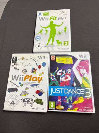 Pack Juegos Wii: Wii Fit Plus, Wii Play, Just Danc