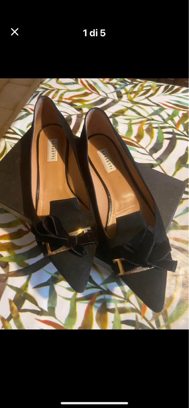 Ballerine Rossetti camoscio nere