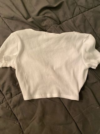 Pull&Bear Top Blanco Torsión S