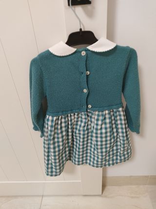 Vestido y Pelele a juego de punto con estampado