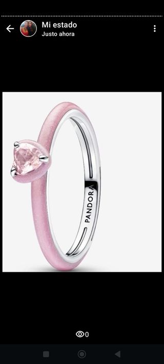 Anillo Pandora Rosa Corazón
