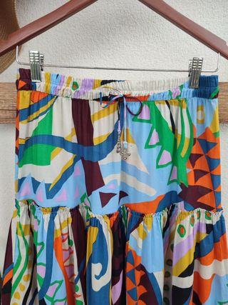Falda larga Zara boho estampada