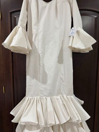 Vestido Flamenca Blanco Roto Talla Única