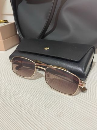 Gafas de sol hombre doradas y marrones