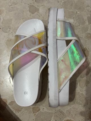 Chanclas de playa multicolor talla 40