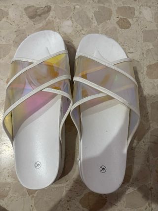 Chanclas de playa multicolor talla 40
