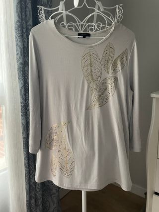 Camiseta Antea Talla 42 con Estampado de Hojas