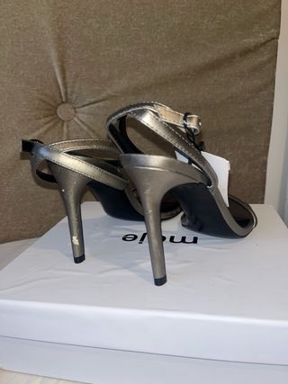 Sandalias Mango Tacon Bronce Talla 38