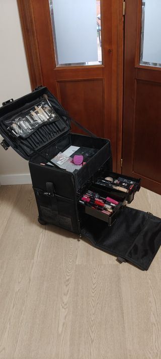 Maletín Carrito Maquillaje Profesional Negro