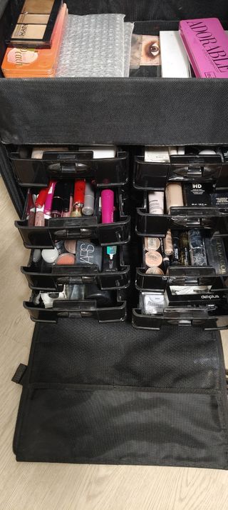 Maletín Carrito Maquillaje Profesional Negro