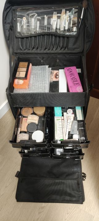 Maletín Carrito Maquillaje Profesional Negro