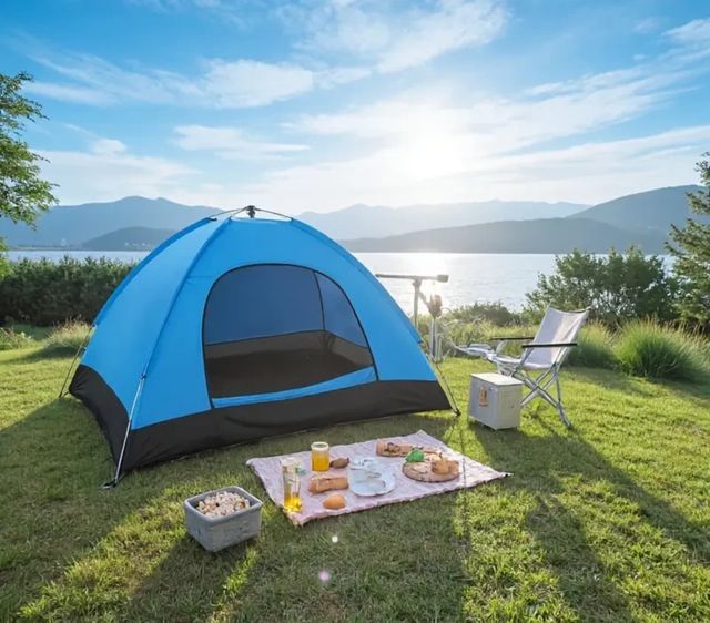Tenda da campeggio blu 2 posti