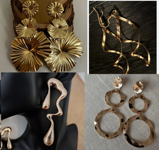 Lote de pendientes dorados