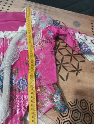 Traje de Fallera rosa y plata