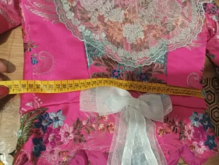 Traje de Fallera rosa y plata