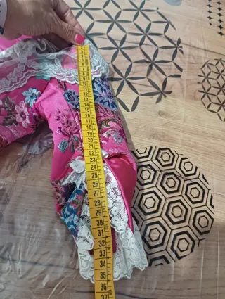 Traje de Fallera rosa y plata