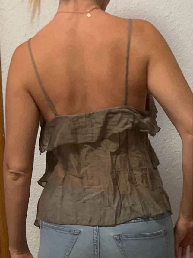 Top Zara caqui S