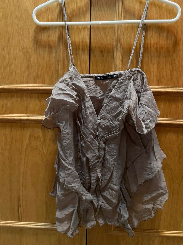 Top Zara caqui S
