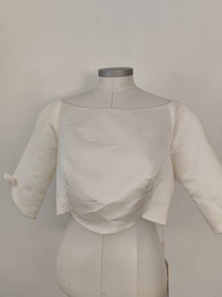 Chaqueta Rosa Clará Satén Duquesa marfil 