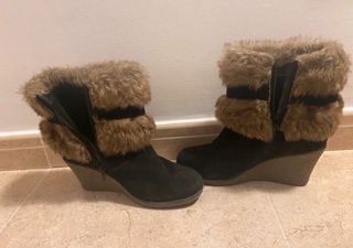 Botines de invierno con pelo y cuña
