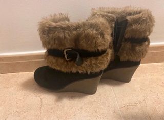 Botines de invierno con pelo y cuña