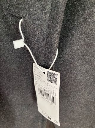 Abrigo Mango Lana Maxi Solapas Gris
