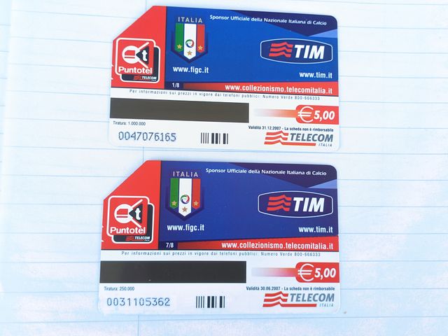 2 Schede Telefoniche Italia FIGC Mondiali 2006