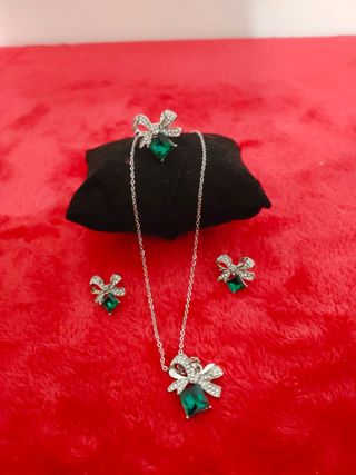 Conjunto de Joyas baño de plata 925 con Cristales
