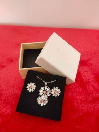 Conjunto de Joyas baño de plata 925 con Cristales