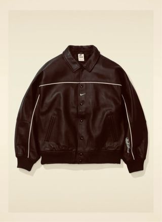 Chaqueta de cuero Nike Negra