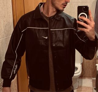 Chaqueta de cuero Nike Negra