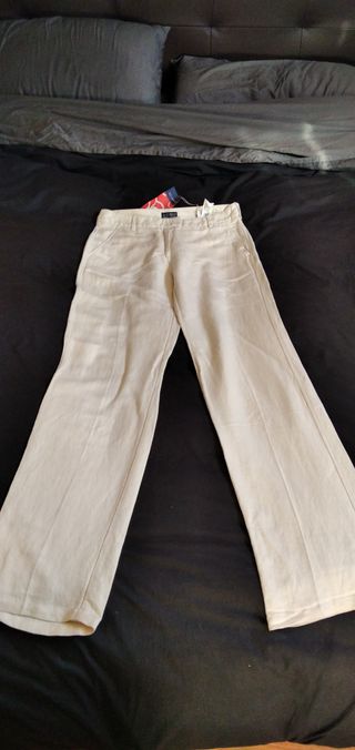 Pantalón Armani Beige Lino y Viscosa