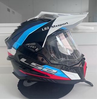 Casco LS2 Adventure Negro Azul Blanco Rojo