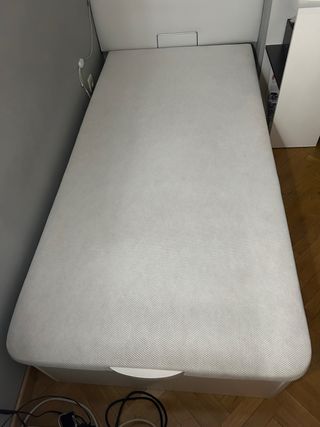Cama individual blanca 90 cm