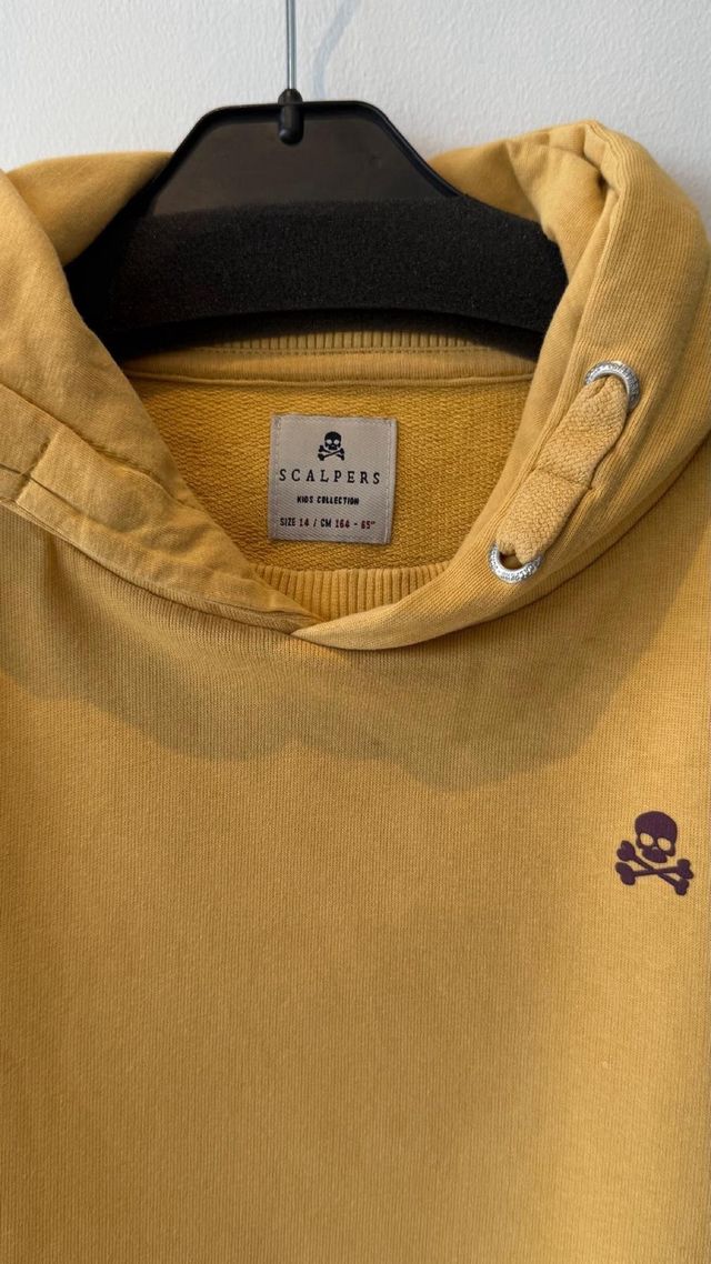 Sudadera Scalpers Talla 14 Unisex Amarilla