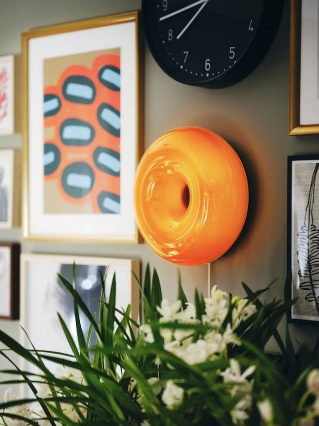 Lámpara Donuts Ikea Naranja auténtica vidrio Led