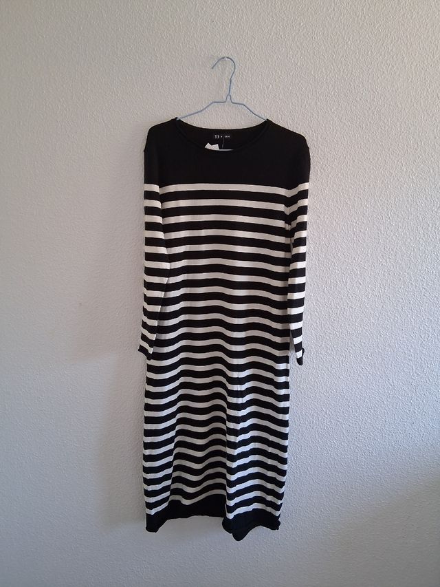 Vestido largo rayas blanco y negro T. XS/S