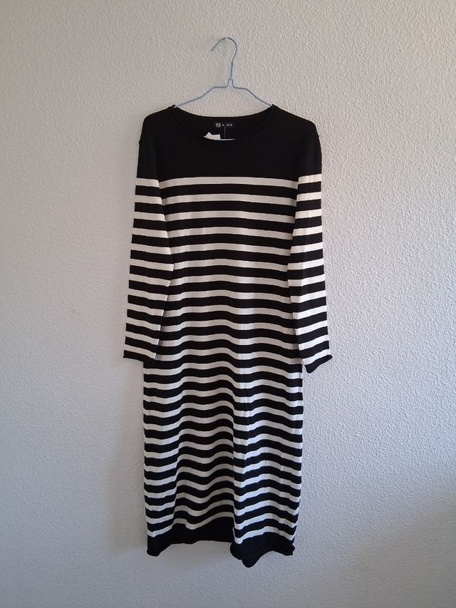 Vestido largo rayas blanco y negro T. XS/S