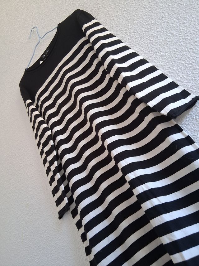 Vestido largo rayas blanco y negro T. XS/S