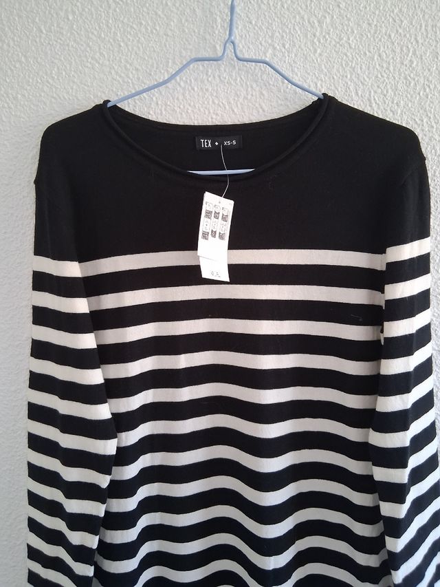 Vestido largo rayas blanco y negro T. XS/S