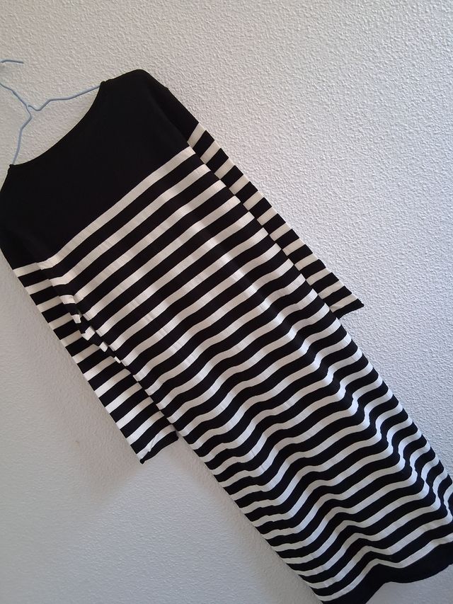 Vestido largo rayas blanco y negro T. XS/S