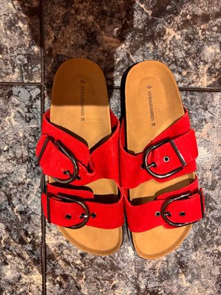 Sandalias Stradivarius Rojas Talla 38