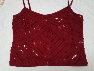 Top fiesta vintage burdeos  lentejuelas